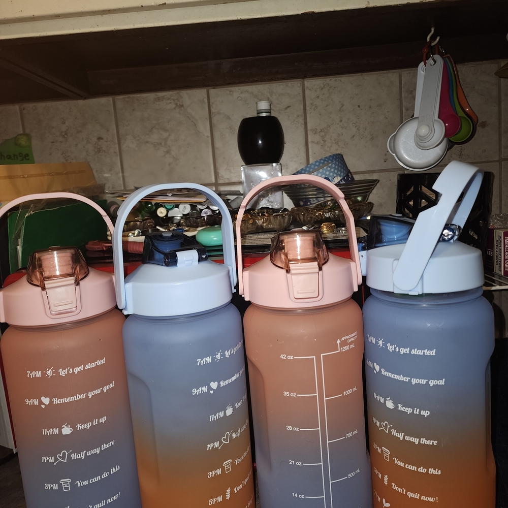 Gradient Hydration Water Bottle Set - Blue, Orange, Pink
